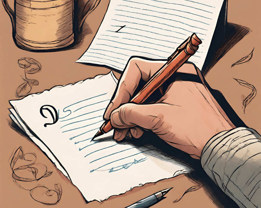 hand writing in cursive